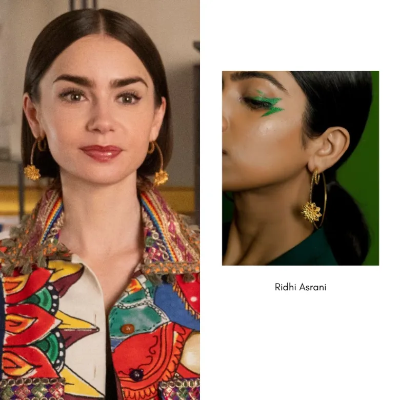 Emily’s Gold Floral Hoop Earrings