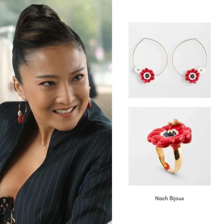 Mindy’s Red Floral Jewelry Set